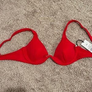 Red underwire triangle swimsuit top NWT target